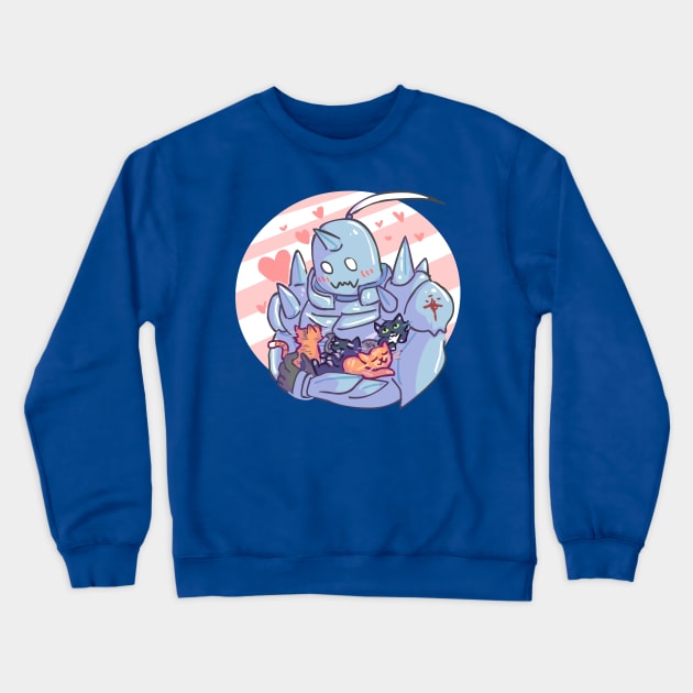 Fullmetal Alphonse and Kittens Crewneck Sweatshirt by sky665